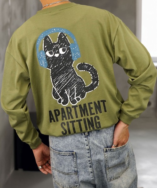 Burner(バーナー)の「【GROOVY STORE】CAT 猫 刺繍 プリントロングスリーブT 速乾 UVカット(Tシャツ/カットソー・メンズ・H/F/G/B/C/D/E/A/J/I/L/K・M/L/LL)」の5枚目の写真