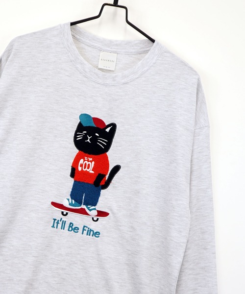 Burner(バーナー)の「【GROOVY STORE】CAT 猫 刺繍 プリントロングスリーブT 速乾 UVカット(Tシャツ/カットソー・メンズ・H/F/G/B/C/D/E/A/J/I/L/K・M/L/LL)」の1枚目の写真
