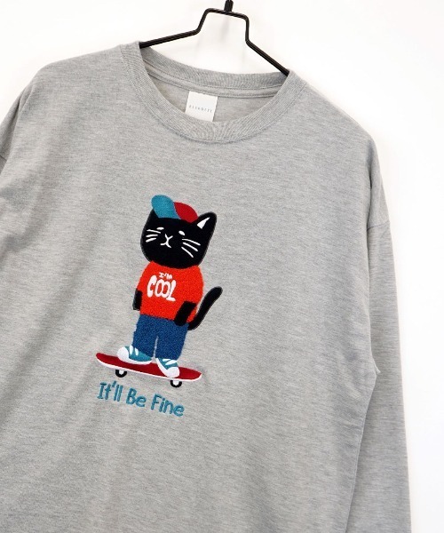 Burner(バーナー)の「【GROOVY STORE】CAT 猫 刺繍 プリントロングスリーブT 速乾 UVカット(Tシャツ/カットソー・メンズ・H/F/G/B/C/D/E/A/J/I/L/K・M/L/LL)」の7枚目の写真
