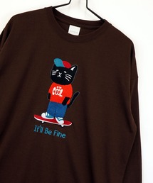 【GROOVY STORE】CAT 猫 刺繍 プリントロングスリーブT 速乾 UVカット