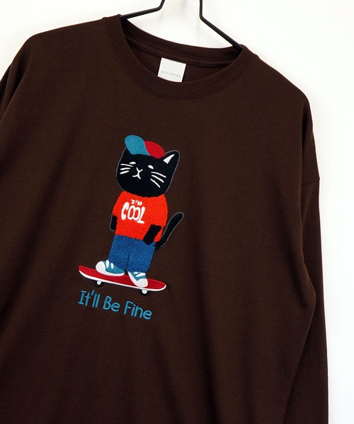 Burner(バーナー)の「【GROOVY STORE】CAT 猫 刺繍 プリントロングスリーブT 速乾 UVカット(Tシャツ/カットソー・メンズ・H/F/G/B/C/D/E/A/J/I/L/K・M/L/LL)」の8枚目の写真