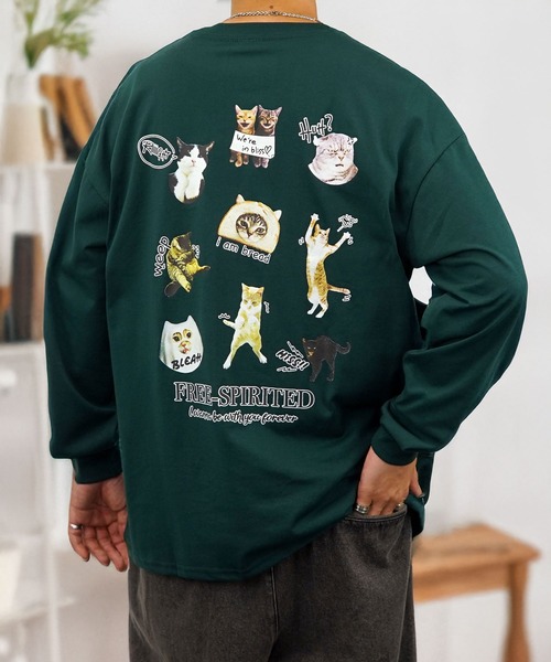 Burner(バーナー)の「【GROOVY STORE】CAT 猫 刺繍 プリントロングスリーブT 速乾 UVカット(Tシャツ/カットソー・メンズ・H/F/G/B/C/D/E/A/J/I/L/K・M/L/LL)」の11枚目の写真