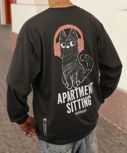 Burner(バーナー)の「【GROOVY STORE】CAT 猫 刺繍 プリントロングスリーブT 速乾 UVカット(Tシャツ/カットソー・メンズ・H/F/G/B/C/D/E/A/J/I/L/K・M/L/LL)」の14枚目の写真
