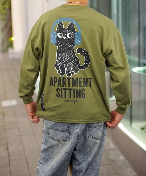 Burner(バーナー)の「【GROOVY STORE】CAT 猫 刺繍 プリントロングスリーブT 速乾 UVカット(Tシャツ/カットソー・メンズ・H/F/G/B/C/D/E/A/J/I/L/K・M/L/LL)」の21枚目の写真