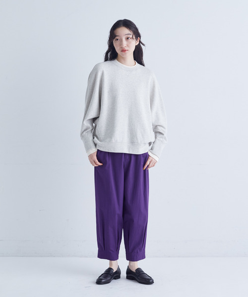 conges payes ADIEU TRISTESSE（コンジェ ペイエ アデュートリステス）の「裾タックイージーパンツ（その他パンツ・レディース・チャコールグレー/パープル・38）」の5枚目の写真