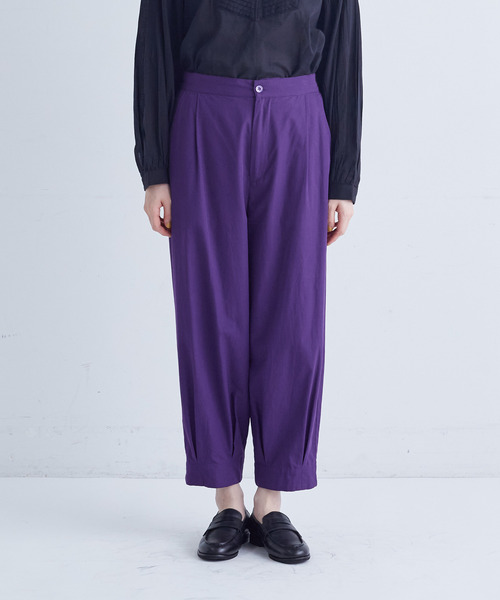 conges payes ADIEU TRISTESSE（コンジェ ペイエ アデュートリステス）の「裾タックイージーパンツ（その他パンツ・レディース・チャコールグレー/パープル・38）」の10枚目の写真