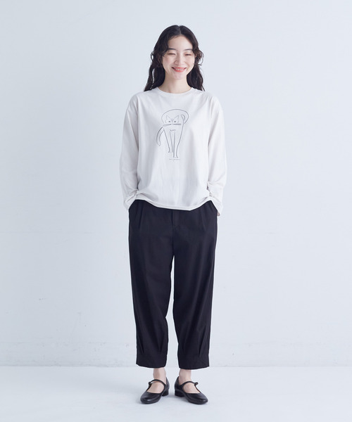 conges payes ADIEU TRISTESSE（コンジェ ペイエ アデュートリステス）の「裾タックイージーパンツ（その他パンツ・レディース・チャコールグレー/パープル・38）」の20枚目の写真