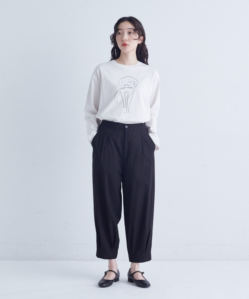 conges payes ADIEU TRISTESSE（コンジェ ペイエ アデュートリステス）の「裾タックイージーパンツ（その他パンツ・レディース・チャコールグレー/パープル・38）」の21枚目の写真