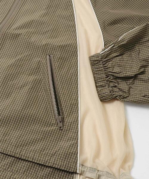 KBF（ケイビーエフ）の「チェックZIPアップブルゾン（ブルゾン・レディース・グレー系その他/グリーン系その他・ONE）」の6枚目の写真