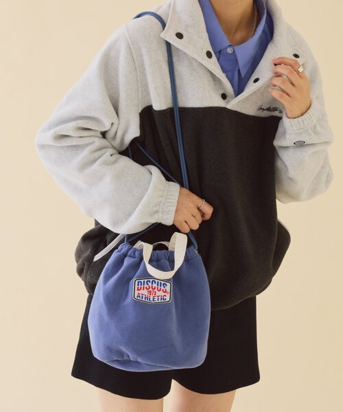 DISCUS(ディスカス)の「【DISCUS】スウェット巾着バッグ(ハンドバッグ・レディース・グレー/ブルー/ブラック・ONE SIZE)」の22枚目の写真