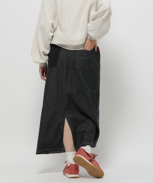 niko and...（ニコアンド）の「リメイク風コンビスカート（デニムスカート・レディース・アクア/ライトブルー/ブラック・LARGE/MEDIUM）」の9枚目の写真