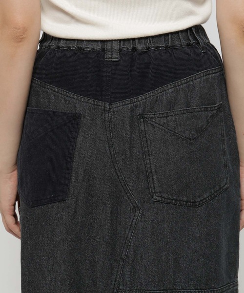 niko and...（ニコアンド）の「リメイク風コンビスカート（デニムスカート・レディース・アクア/ライトブルー/ブラック・LARGE/MEDIUM）」の22枚目の写真