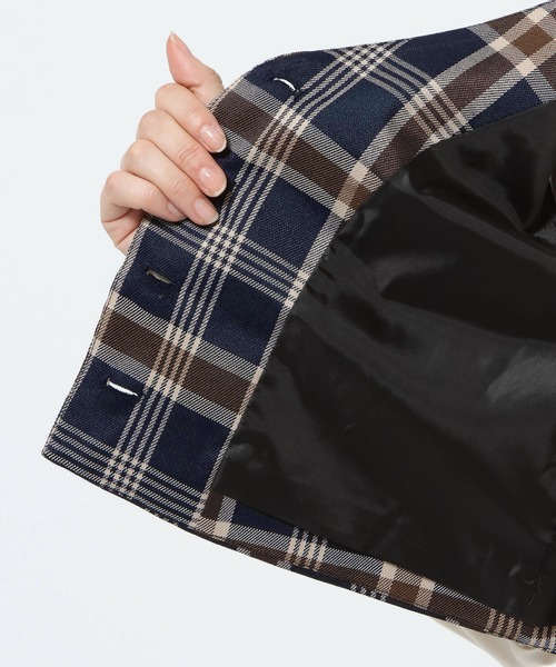 mysty woman（ミスティウーマン）の「【WEB限定】チェックベスト&スカートセットアップ　602253（ワンピース・レディース・ネイビー/ベージュ・FREE）」の22枚目の写真