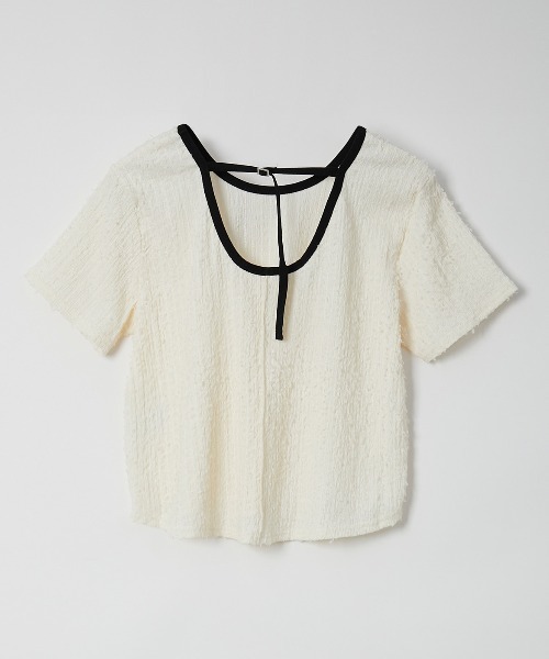 Muscat(マスカット)の「バイカラーパイピングT(Tシャツ/カットソー・レディース・ブラック/ブルー/クリーム・F)」の13枚目の写真