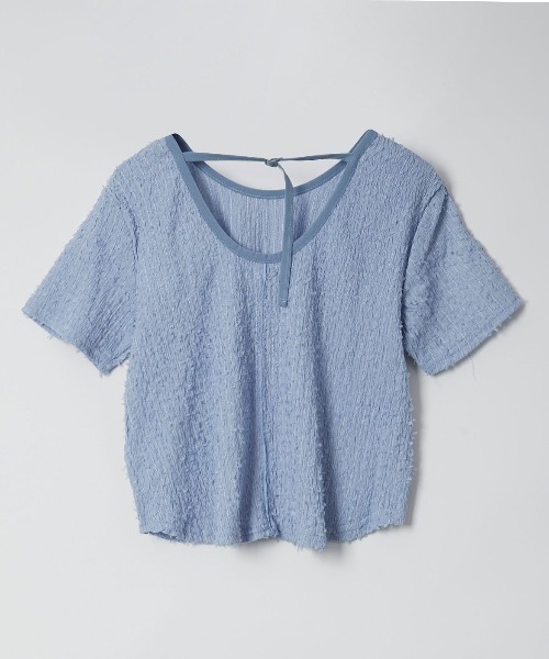 Muscat(マスカット)の「バイカラーパイピングT(Tシャツ/カットソー・レディース・ブラック/ブルー/クリーム・F)」の12枚目の写真