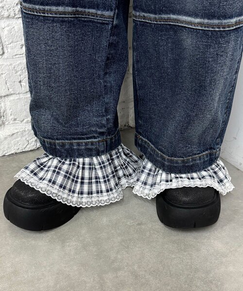 CIAOPANIC(チャオパニック)の「マルチWAYチェック付け袖(その他小物・レディース・レッド/ネイビー/ブラック・ONE SIZE)」の1枚目の写真