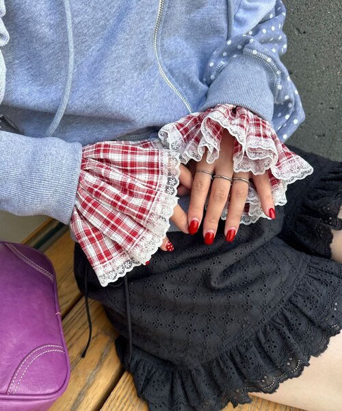 CIAOPANIC(チャオパニック)の「マルチWAYチェック付け袖(その他小物・レディース・レッド/ネイビー/ブラック・ONE SIZE)」の16枚目の写真