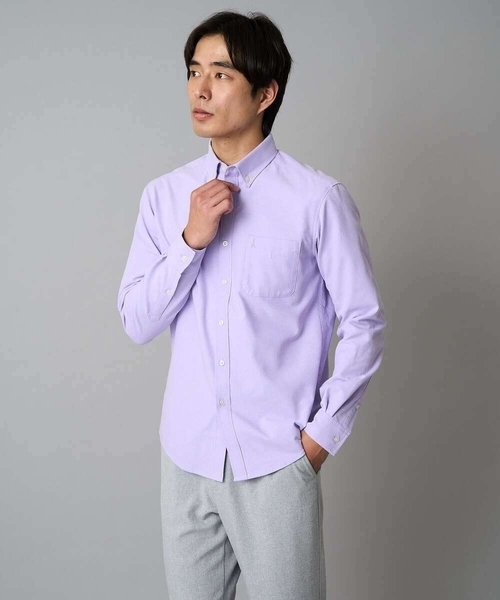 a.v.v（アーヴェヴェ）の「【イージーケア/速乾/毛玉になりにくい】ボタンダウンオックスシャツ（シャツ/ブラウス・メンズ・チャコールグレー/ホワイト/ブルー/ライラック・48/46/50/44）」の4枚目の写真