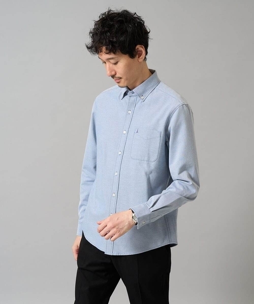 a.v.v（アーヴェヴェ）の「【イージーケア/速乾/毛玉になりにくい】ボタンダウンオックスシャツ（シャツ/ブラウス・メンズ・チャコールグレー/ホワイト/ブルー/ライラック・48/46/50/44）」の3枚目の写真