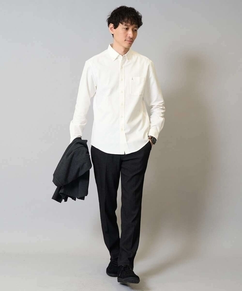 a.v.v（アーヴェヴェ）の「【イージーケア/速乾/毛玉になりにくい】ボタンダウンオックスシャツ（シャツ/ブラウス・メンズ・チャコールグレー/ホワイト/ブルー/ライラック・48/46/50/44）」の15枚目の写真