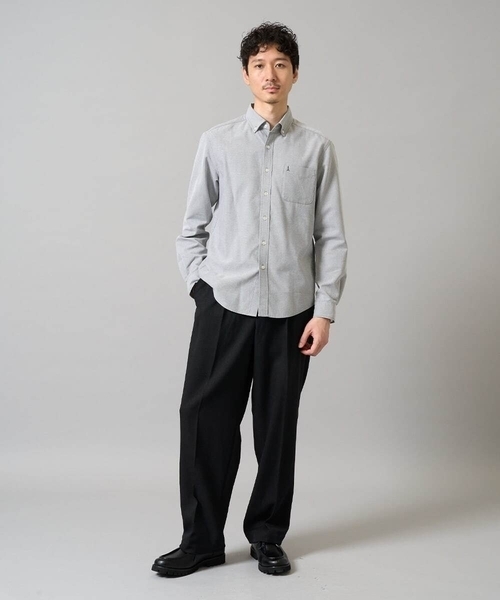 a.v.v（アーヴェヴェ）の「【イージーケア/速乾/毛玉になりにくい】ボタンダウンオックスシャツ（シャツ/ブラウス・メンズ・チャコールグレー/ホワイト/ブルー/ライラック・48/46/50/44）」の16枚目の写真
