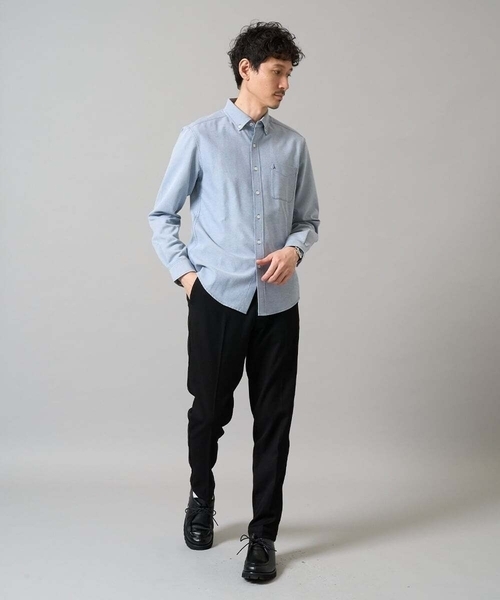 a.v.v（アーヴェヴェ）の「【イージーケア/速乾/毛玉になりにくい】ボタンダウンオックスシャツ（シャツ/ブラウス・メンズ・チャコールグレー/ホワイト/ブルー/ライラック・48/46/50/44）」の18枚目の写真