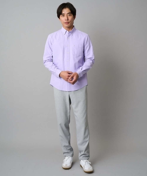 a.v.v（アーヴェヴェ）の「【イージーケア/速乾/毛玉になりにくい】ボタンダウンオックスシャツ（シャツ/ブラウス・メンズ・チャコールグレー/ホワイト/ブルー/ライラック・48/46/50/44）」の21枚目の写真