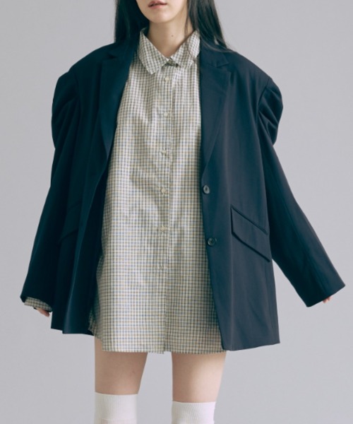 EN NEUME（エンノイム）の「Big Cuff Check Shirts（シャツ/ブラウス・レディース・ブラウン/アイボリー/ブラック・FREE）」の2枚目の写真