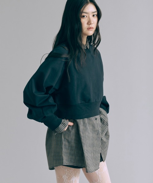 EN NEUME（エンノイム）の「Big Cuff Check Shirts（シャツ/ブラウス・レディース・ブラウン/アイボリー/ブラック・FREE）」の3枚目の写真