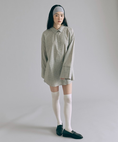 EN NEUME（エンノイム）の「Big Cuff Check Shirts（シャツ/ブラウス・レディース・ブラウン/アイボリー/ブラック・FREE）」の6枚目の写真