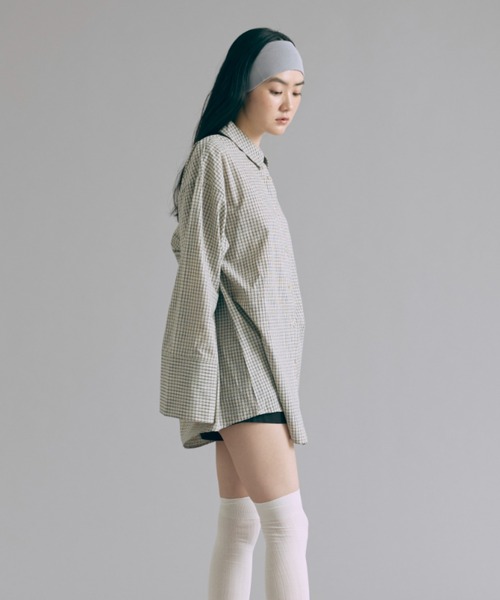 EN NEUME（エンノイム）の「Big Cuff Check Shirts（シャツ/ブラウス・レディース・ブラウン/アイボリー/ブラック・FREE）」の5枚目の写真
