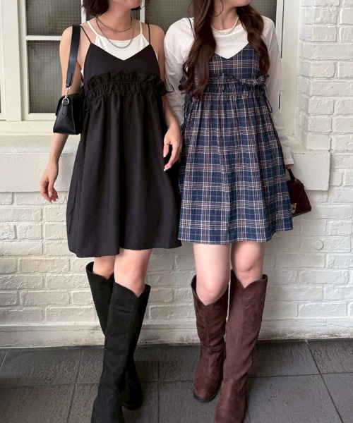NUNIFE(ユニフィー)の「【NUNIFE】2WAYキャミチュニック(シャツ/ブラウス・レディース・ブラック/ブルー系その他/グリーン系その他・FREE)」の2枚目の写真