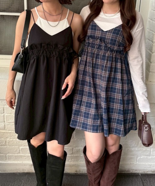 NUNIFE(ユニフィー)の「【NUNIFE】2WAYキャミチュニック(シャツ/ブラウス・レディース・ブラック/ブルー系その他/グリーン系その他・FREE)」の5枚目の写真