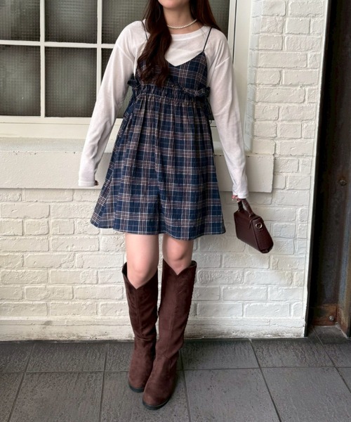 NUNIFE(ユニフィー)の「【NUNIFE】2WAYキャミチュニック(シャツ/ブラウス・レディース・ブラック/ブルー系その他/グリーン系その他・FREE)」の9枚目の写真