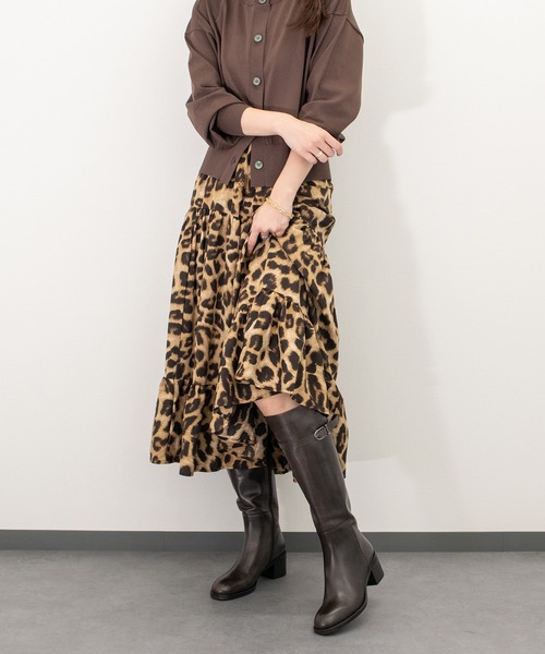 inter-chaussures(インターショシュール)の「【INTER-CHAUSSURES】ラウンドトウミドルヒールロングブーツ(I53214)(ブーツ・レディース・ダークブラウン/ブラック・38/37/36)」の5枚目の写真