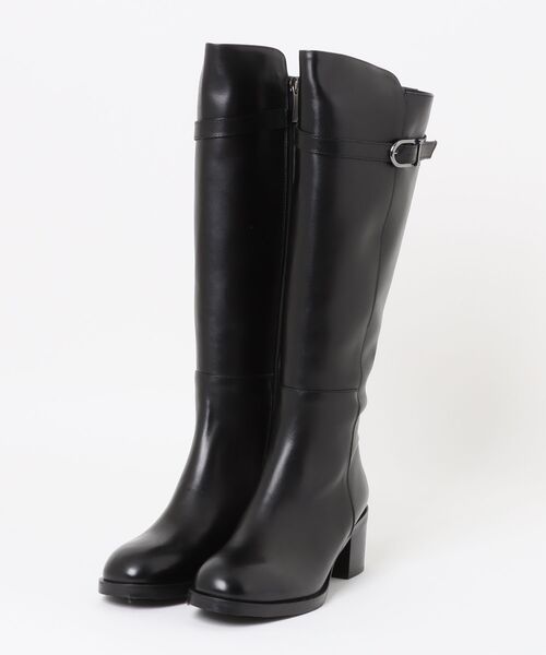 inter-chaussures(インターショシュール)の「【INTER-CHAUSSURES】ラウンドトウミドルヒールロングブーツ(I53214)(ブーツ・レディース・ダークブラウン/ブラック・38/37/36)」の6枚目の写真