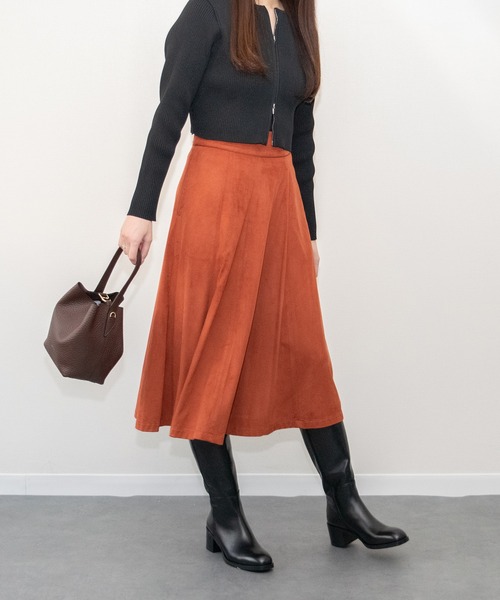 inter-chaussures(インターショシュール)の「【INTER-CHAUSSURES】ラウンドトウミドルヒールロングブーツ(I53214)(ブーツ・レディース・ダークブラウン/ブラック・38/37/36)」の8枚目の写真