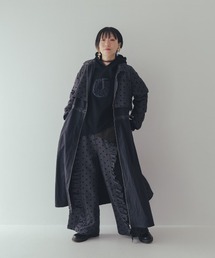フロッキードットzipperジャケットワンピース