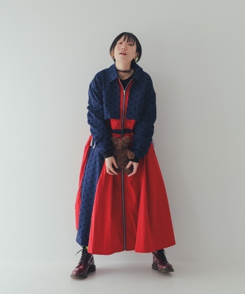 unica(ユニカ)の「フロッキードットzipperジャケットワンピース(ワンピース・レディース・グレー/ブルー/ネイビー・F)」の13枚目の写真