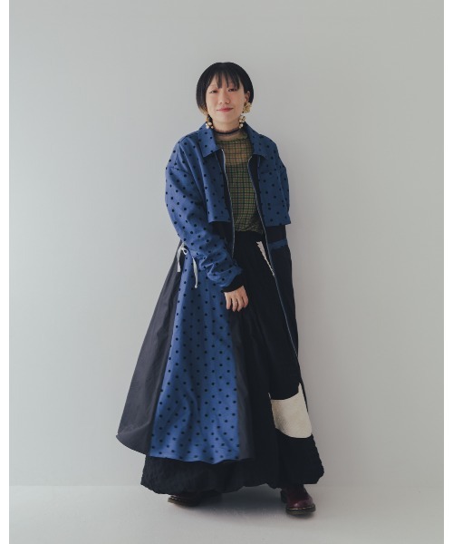 unica(ユニカ)の「フロッキードットzipperジャケットワンピース(ワンピース・レディース・グレー/ブルー/ネイビー・F)」の15枚目の写真