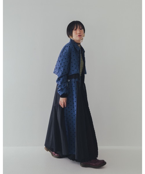 unica(ユニカ)の「フロッキードットzipperジャケットワンピース(ワンピース・レディース・グレー/ブルー/ネイビー・F)」の16枚目の写真