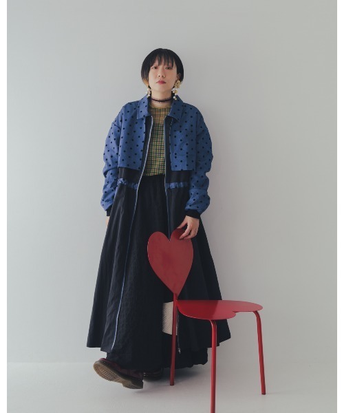 unica(ユニカ)の「フロッキードットzipperジャケットワンピース(ワンピース・レディース・グレー/ブルー/ネイビー・F)」の17枚目の写真