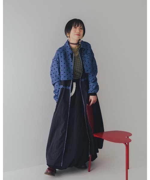 unica(ユニカ)の「フロッキードットzipperジャケットワンピース(ワンピース・レディース・グレー/ブルー/ネイビー・F)」の18枚目の写真