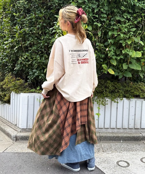 DOUBLE NAME（ダブルネーム）の「ランダムチェックイレヘムスカート（スカート・レディース・グリーン/レッド・FREE）」の3枚目の写真