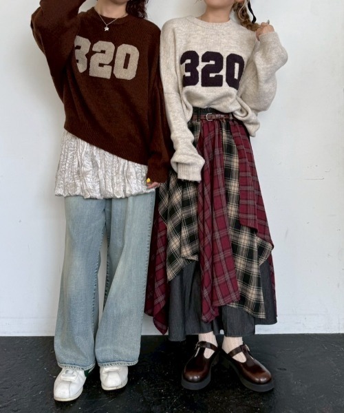 DOUBLE NAME（ダブルネーム）の「ランダムチェックイレヘムスカート（スカート・レディース・グリーン/レッド・FREE）」の11枚目の写真