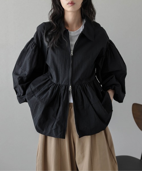 SONO ペプラムブルゾン BEARDSLEY ブルゾン アウター ペプラムジップシャツブルゾン
