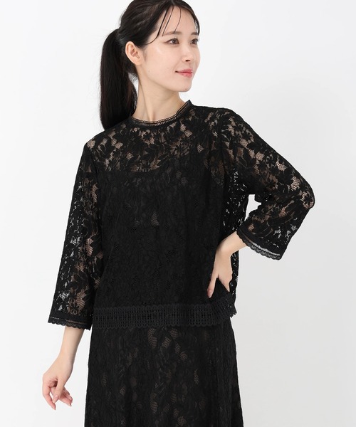 STRAWBERRY-FIELDS（ストロベリーフィールズ）の「コディレース_コードレースブラウス（シャツ/ブラウス・レディース・ベージュ/ブラック・2）」の3枚目の写真