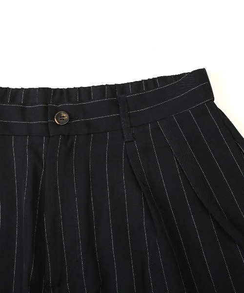 LUXSTYLE(ラグスタイル)の「ストライプ柄バルーンテーパードパンツ(スラックス・メンズ・チャコールグレー/ネイビー・M/L)」の14枚目の写真