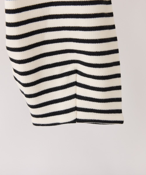 Seemi. byNICECLAUP（ シーミーバイナイスクラップ）の「【Seemi.】ワンショル肩ビジュ―トップス（Tシャツ/カットソー・レディース・グレー×ホワイト/ホワイト×ブルー/ホワイト×ブラック・FREE）」の10枚目の写真