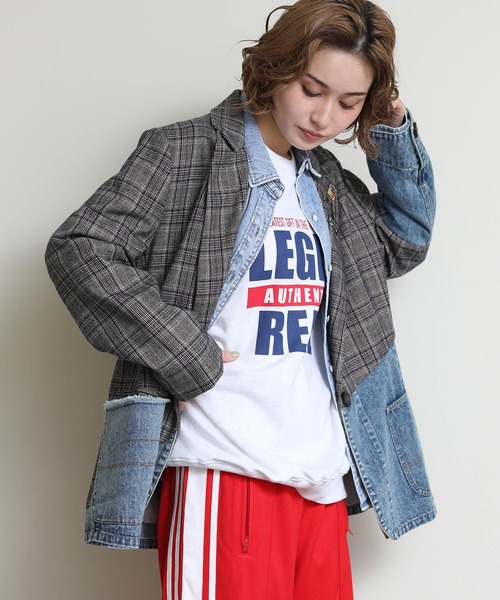 Gready Brilliant（グレディブリリアン）の「デニムＭＩＸテーラードジャケット（テーラードジャケット・レディース・モカ・FREE）」の11枚目の写真